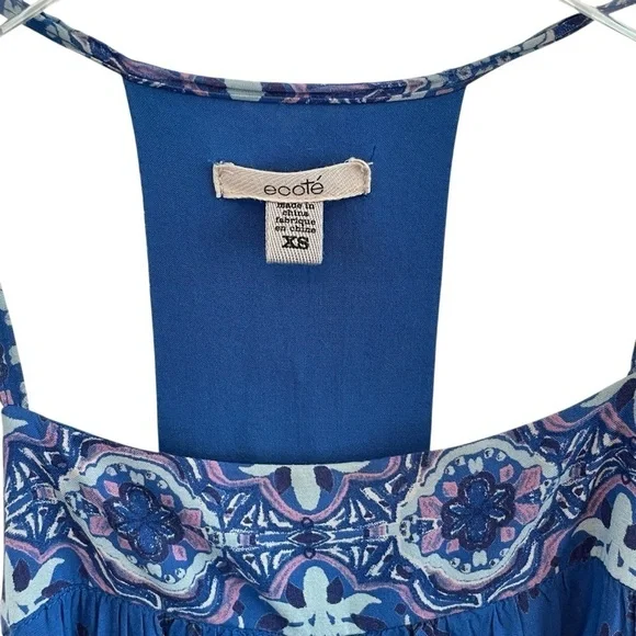 Ecote Urban Outfitters Gigi Blue and White Sleeveless T Back Mini Dress Size XS - Picture 14 of 15